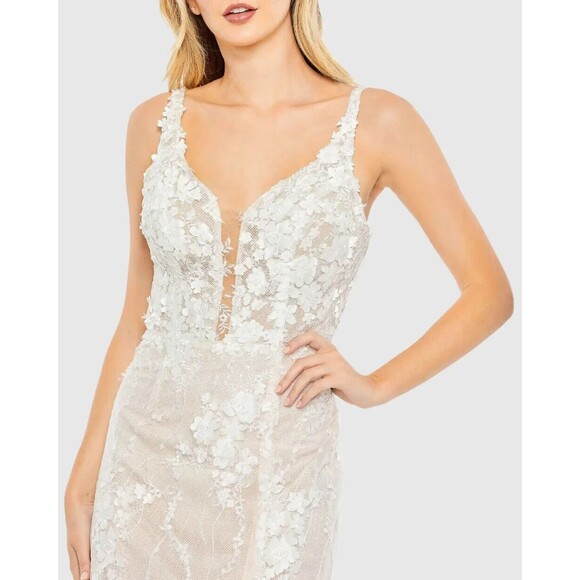 NWT Mac Duggal 11331 GLITTER FLORAL APPLIQUE SLEEVELESS MERMAID GOWN $898 - Picture 3 of 12